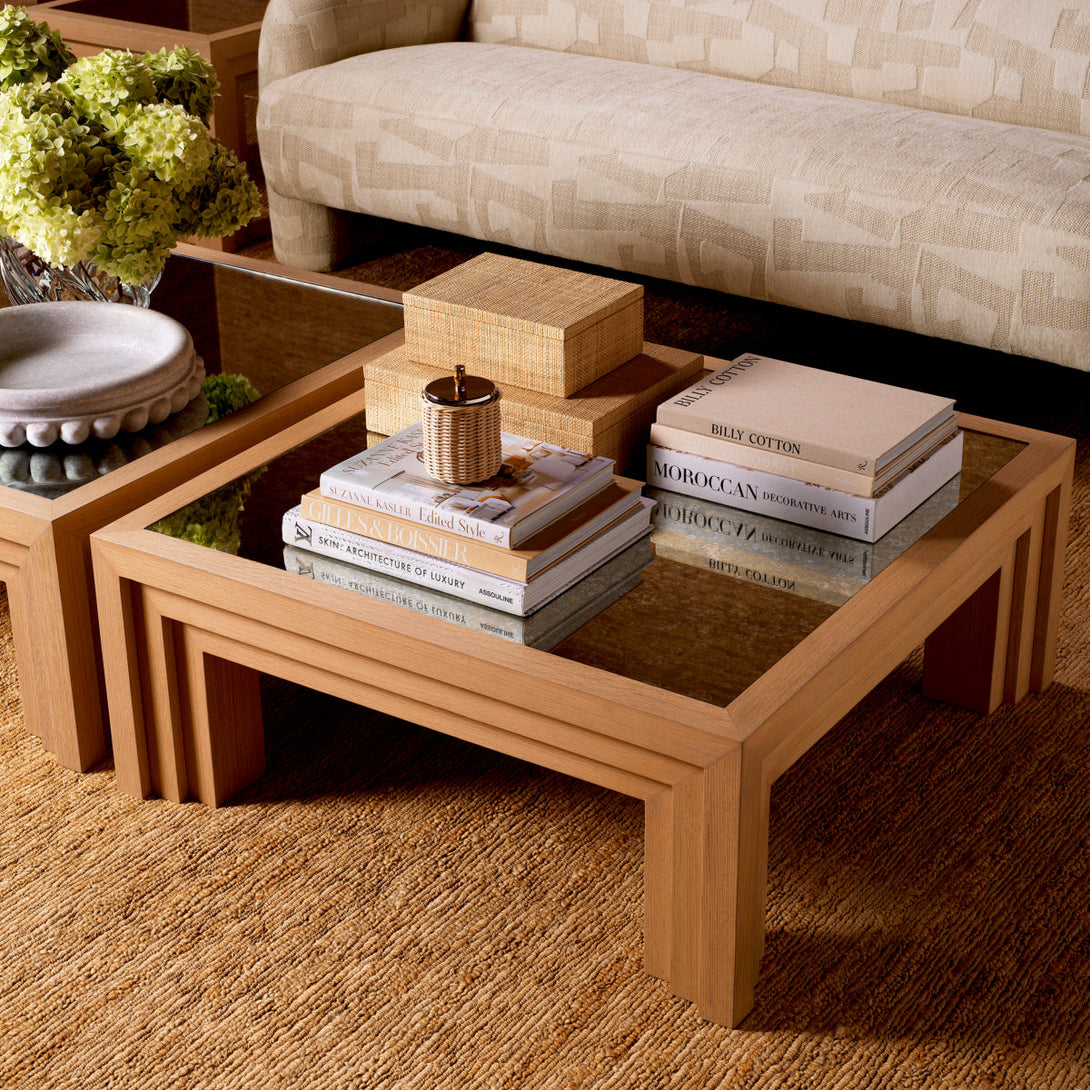 Coffee Table Metropolitan Natural Oak Open Grain Veneer Furniture Eichholtz