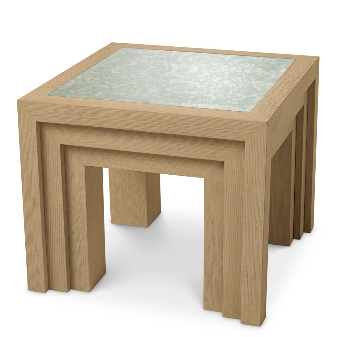 Side Table Metropolitan Natural Oak Open Grain Veneer Furniture Eichholtz