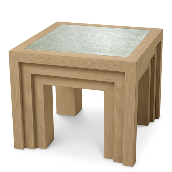 Side Table Metropolitan Natural Oak Open Grain Veneer Furniture Eichholtz