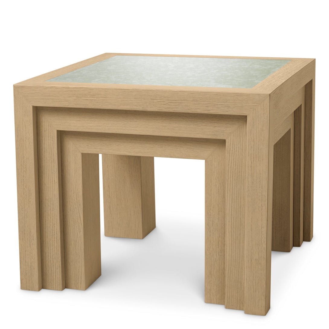 Side Table Metropolitan Natural Oak Open Grain Veneer Furniture Eichholtz