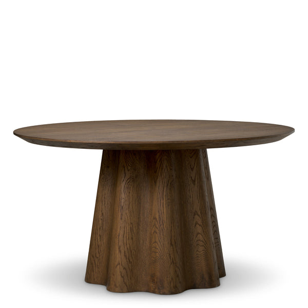 Dining Table Papyrus Dark Brown Oak Veneer Furniture Eichholtz