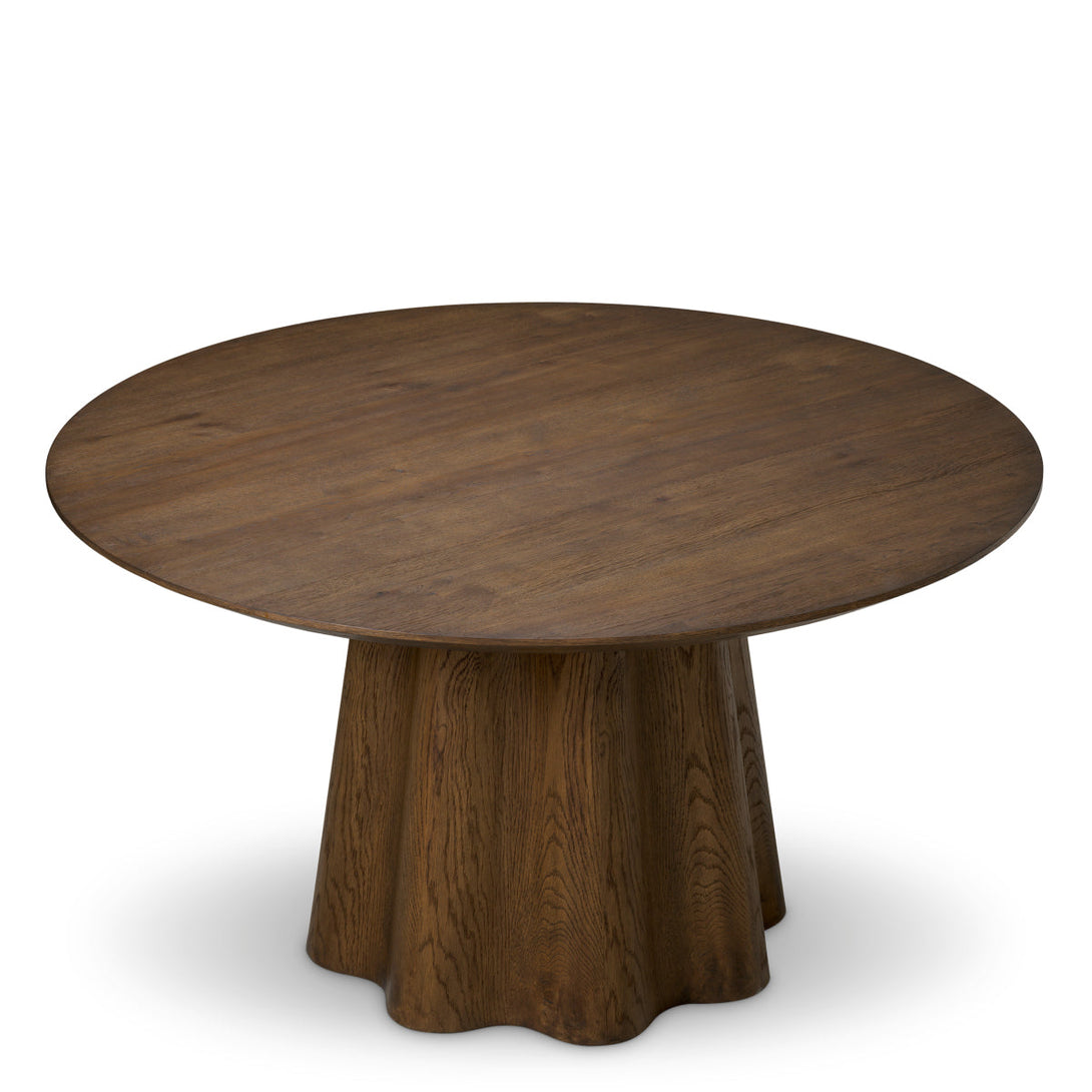 Dining Table Papyrus Dark Brown Oak Veneer Furniture Eichholtz