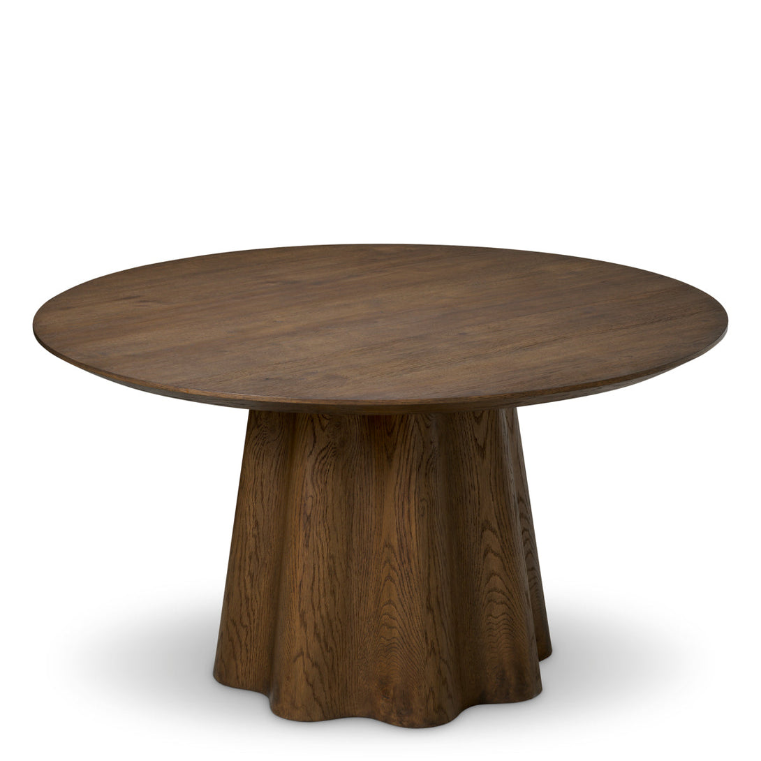 Dining Table Papyrus Dark Brown Oak Veneer Furniture Eichholtz