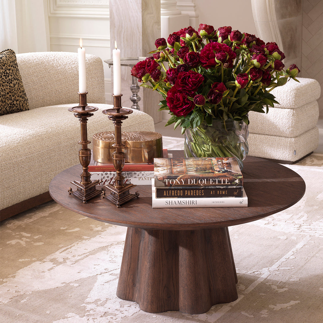 Coffee Table Papyrus Dark Brown Oak Veneer Furniture Eichholtz