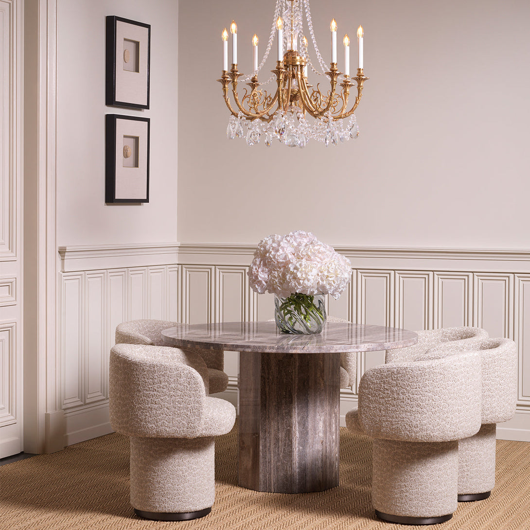 Dining Table Florence Silver Travertine Furniture Eichholtz