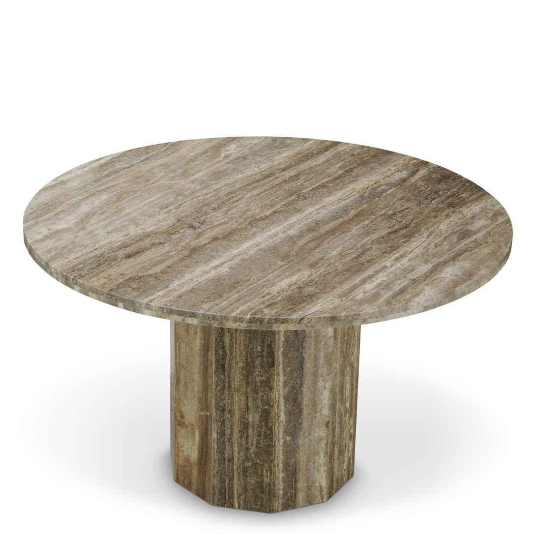 Dining Table Florence Silver Travertine Furniture Eichholtz
